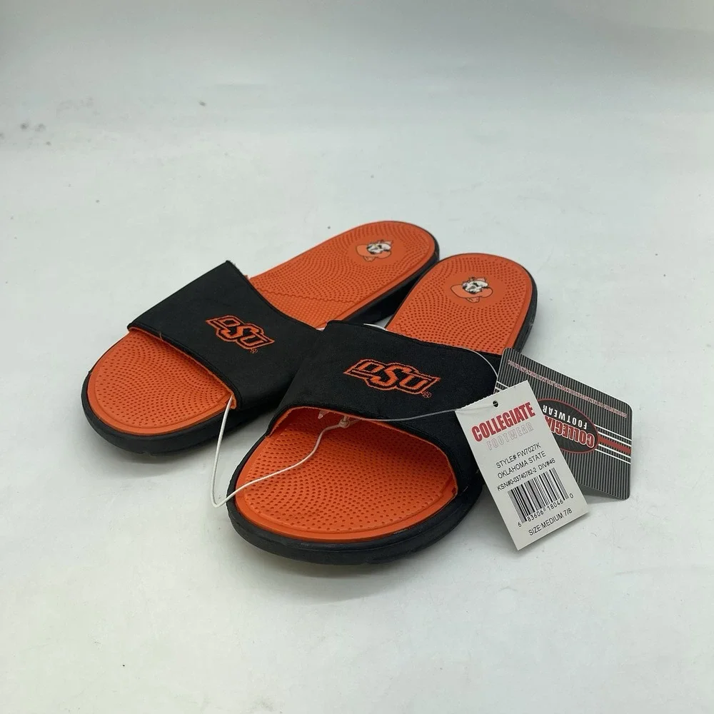 Oklahoma State University Slides Sandals Womens 7 Mens 8 Slip On NEW